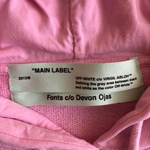 Off White SS 18  Natural cropped Hoodie